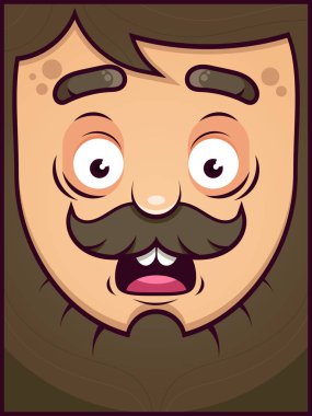 Korkmuş karikatür yüz