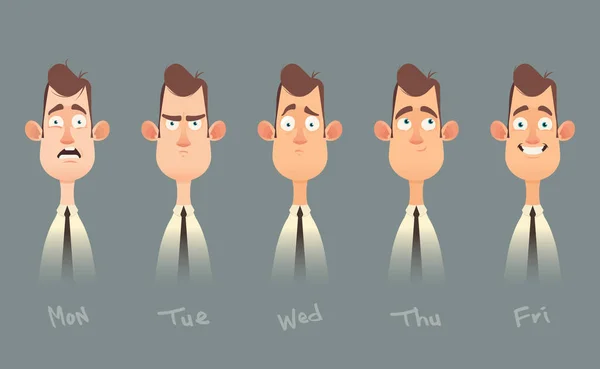 Office Worker\'s Emotions from Monday to Friday