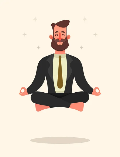 Sakallı işadamı meditasyon