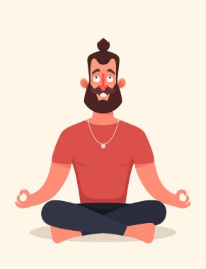 Lotus pozisyonda oturan şık adam