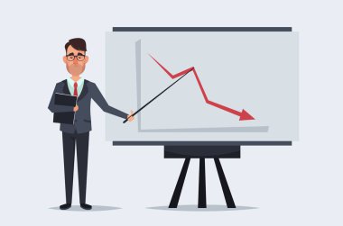 Sevimli çizgi film karakteri - ofis çalışanı (hata sunu)