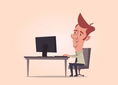 Bilgisayarla çalışma komik ofis çalışanı