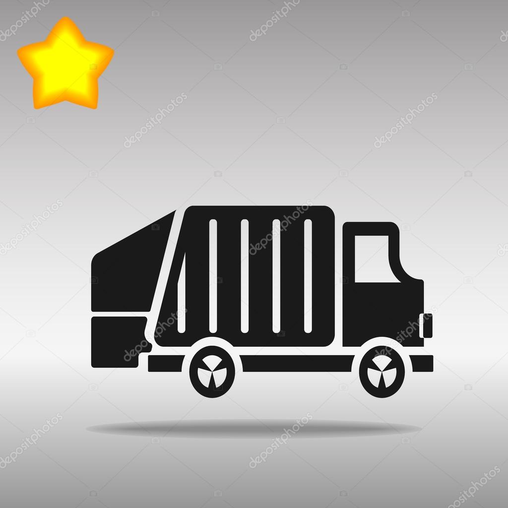black garbage truck Icon button logo symbol concept high quality