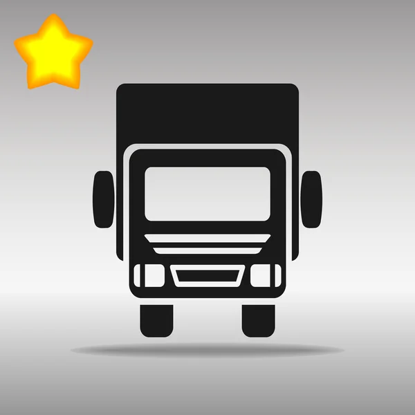 Zwarte Truck vrachtwagen pictogram knop logo symbool concept hoge kwaliteit — Stockvector