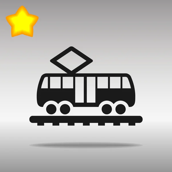 Black Tram Icon button logo symbol concept high quality — Stockový vektor