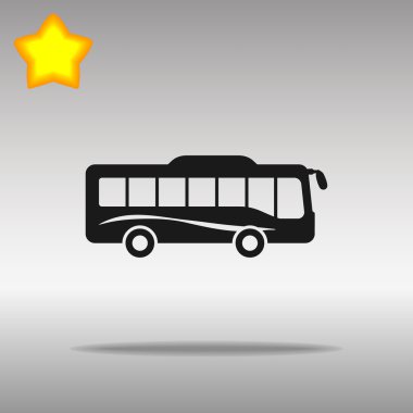 Otobüs simgesi üzerinde gri bir arka plan mavi