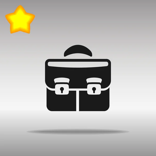 Cartera maletín negro icono botón logotipo símbolo concepto de alta calidad — Vector de stock