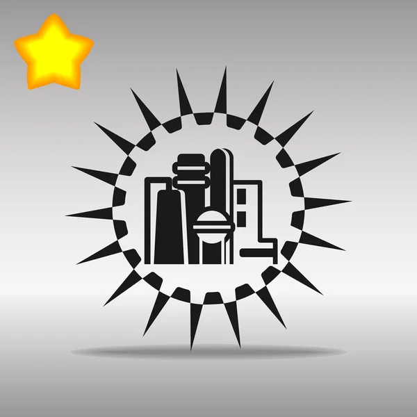 Zwarte fabriek pictogram knop logo symbool concept hoge kwaliteit — Stockvector