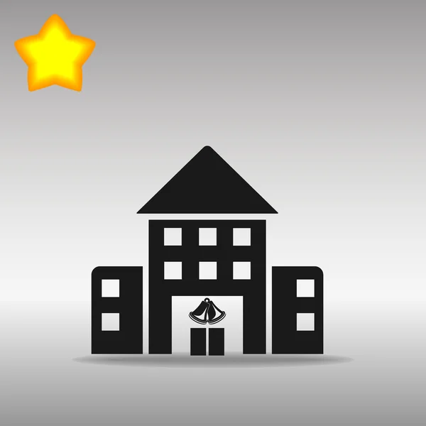 Schwarze Schule Gebäude Symbol Taste Logo Symbol Konzept hohe Qualität — Stockvektor