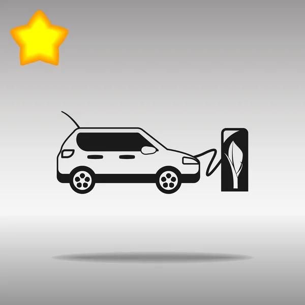 Чорна електромобільна зарядка станції Іконка логотип логотип концепції високої якості — стоковий вектор