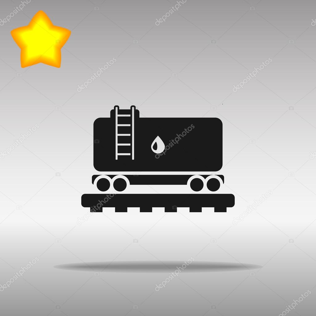 black Railroad Tank with oil Icon button logo symbol concept high quality