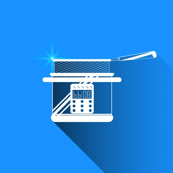 Friteuse auf blauem Hintergrund — Stockvektor