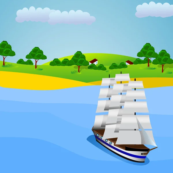 Яхта для прогулок — стоковый вектор