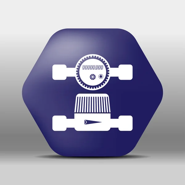 Medidor de agua icono botón logotipo símbolo concepto de alta calidad — Vector de stock