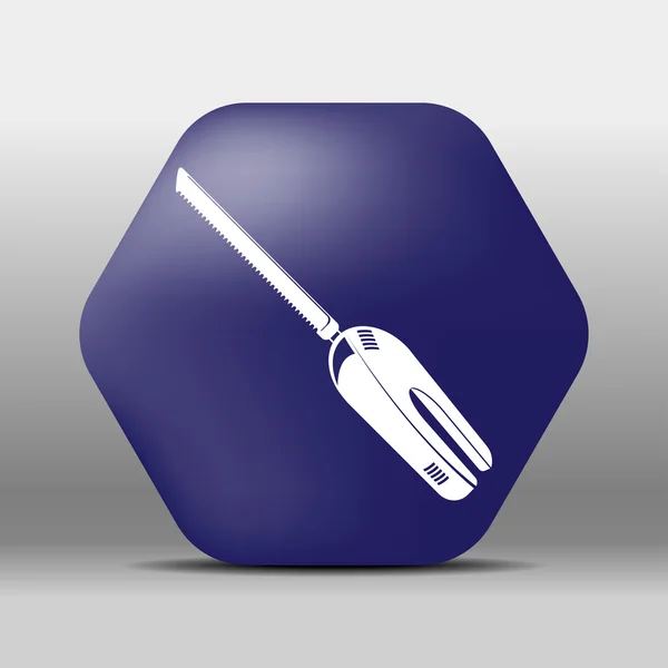 Cuchillo de cocina eléctrico icono botón logotipo símbolo concepto de alta calidad — Vector de stock