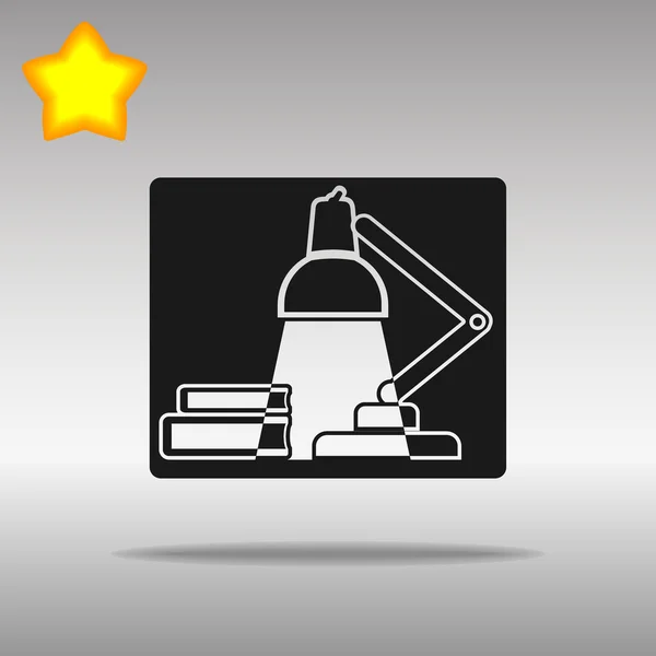 Mesa negra lámpara de escritorio icono botón logotipo símbolo concepto de alta calidad — Archivo Imágenes Vectoriales