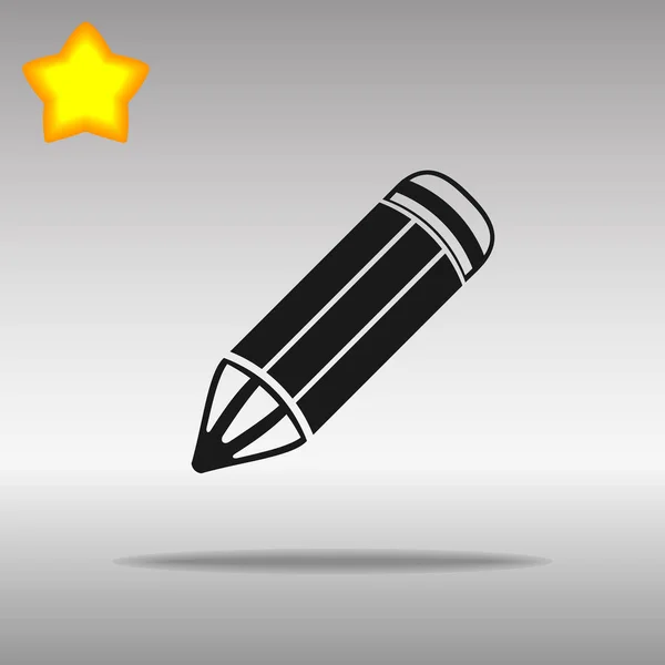 Noir crayon icône bouton logo symbole concept de haute qualité — Image vectorielle