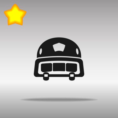 kavramı kaliteli siyah polis kask kutsal kişilerin resmi düğme logo simge