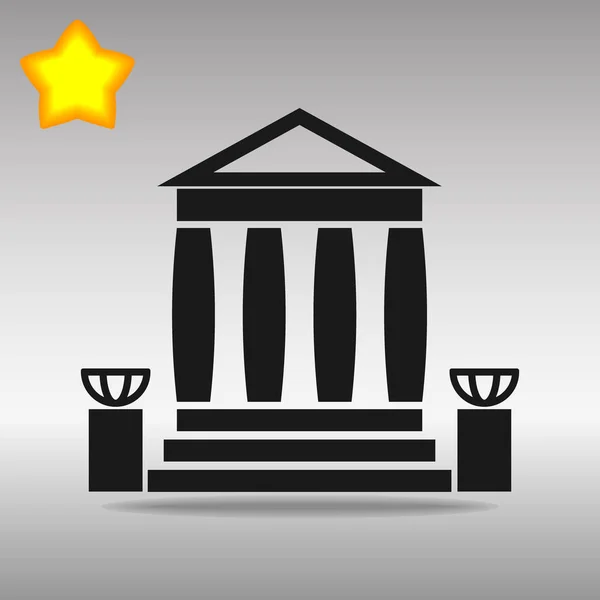 Bank Gebäude schwarze Symbol-Taste Logo-Symbol — Stockvektor