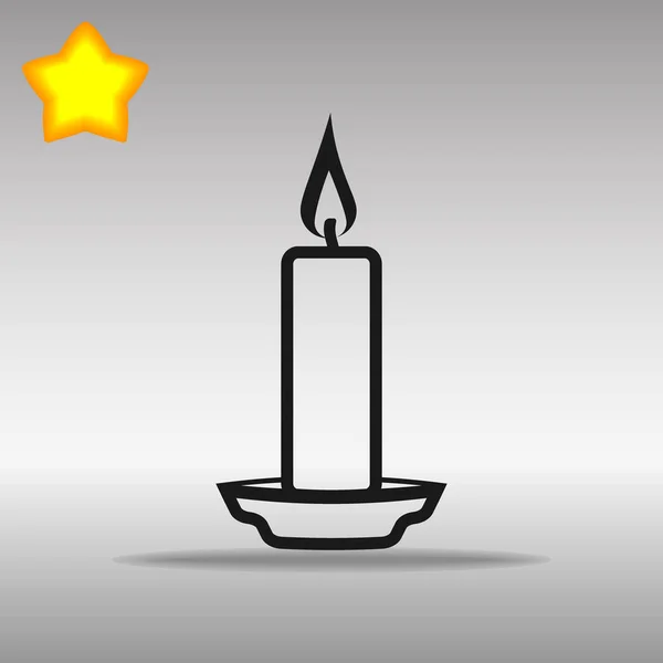 Nero candela icona pulsante logo simbolo concetto di alta qualità — Vettoriale Stock
