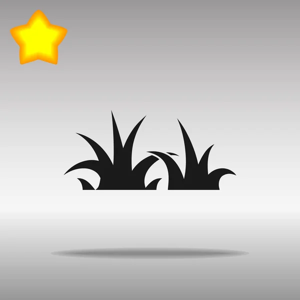 Negro hierba icono botón logotipo símbolo concepto de alta calidad — Archivo Imágenes Vectoriales