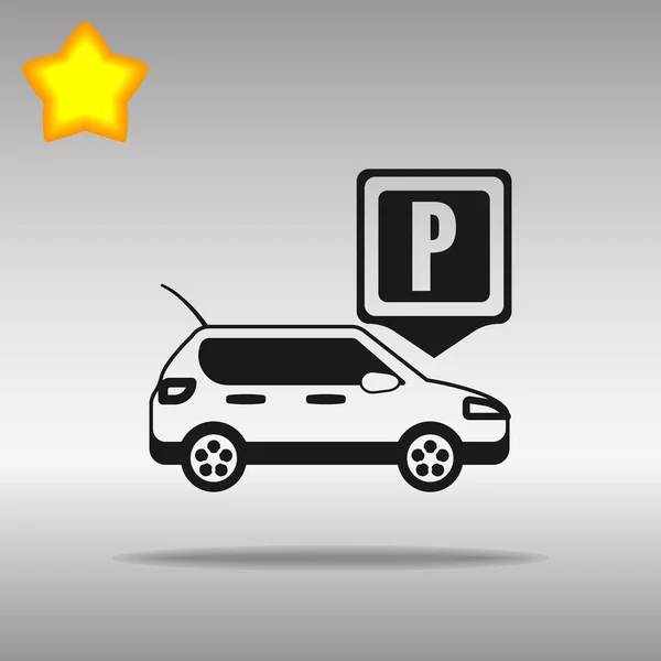 Символ логотипу парковки чорна іконка — стоковий вектор