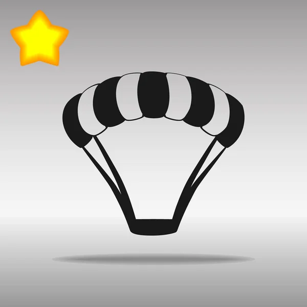 Paracaídas negro icono botón logotipo símbolo — Archivo Imágenes Vectoriales