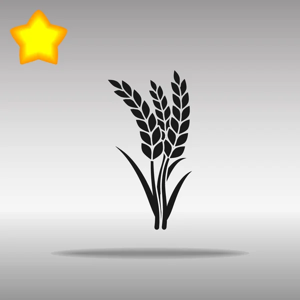 Symbol logo ikonu tlačítka pšenice černý — Stockový vektor