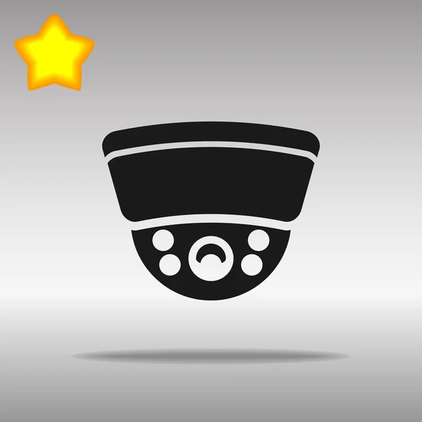 Felügyeleti kamera fekete ikon gomb logo szimbólum — Stock Vector