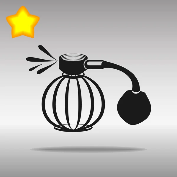 Parfüm aeroszol fekete ikon gomb logo szimbólum — Stock Vector