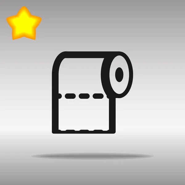 Σύμβολο λογότυπο κουμπί εικονίδιο μαύρο χαρτί τουαλέτας — Διανυσματικό Αρχείο