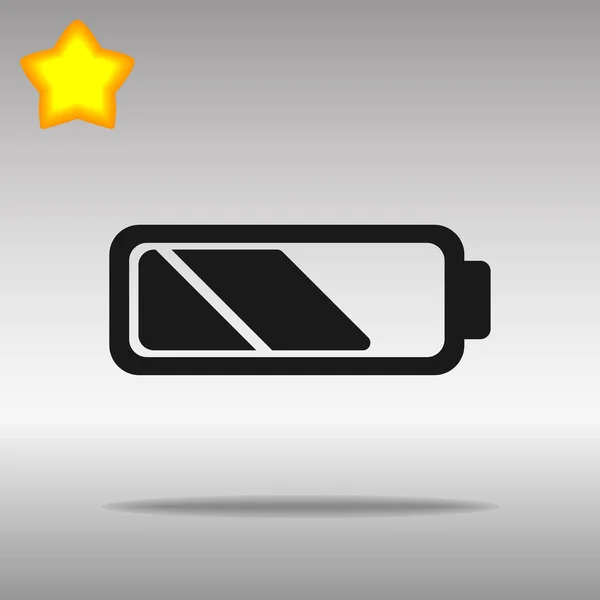 Symbol baterii czarny ikona przycisku logo — Wektor stockowy