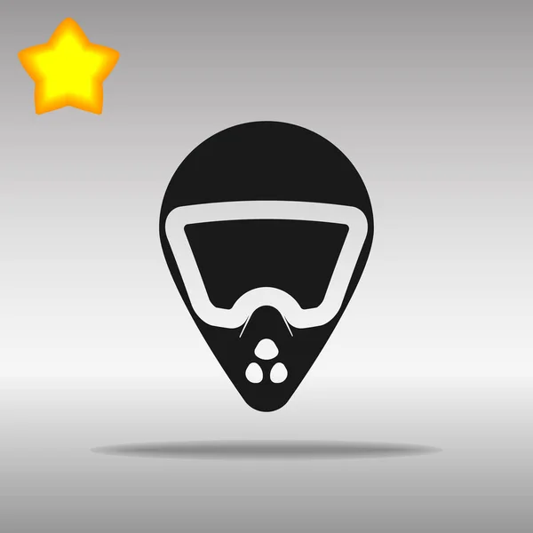 Bike helmet black Icon button logo symbol — Stock Vector