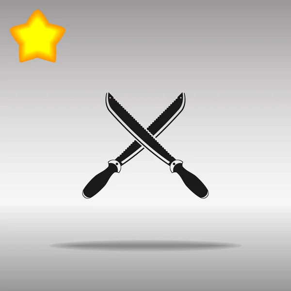 Schwert schwarze Symbol-Taste Logo-Symbol — Stockvektor