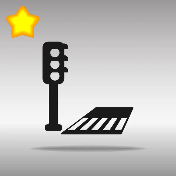 Crosswalk negro icono botón logotipo símbolo — Vector de stock