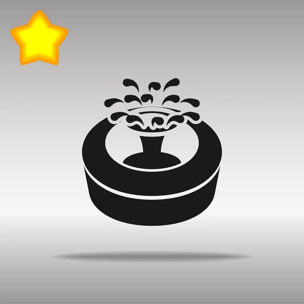 Fontein zwarte pictogram knopsymbool logo — Stockvector