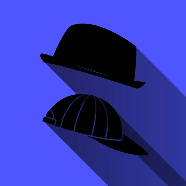 Sombrero y gorra de béisbol sobre fondo azul — Vector de stock