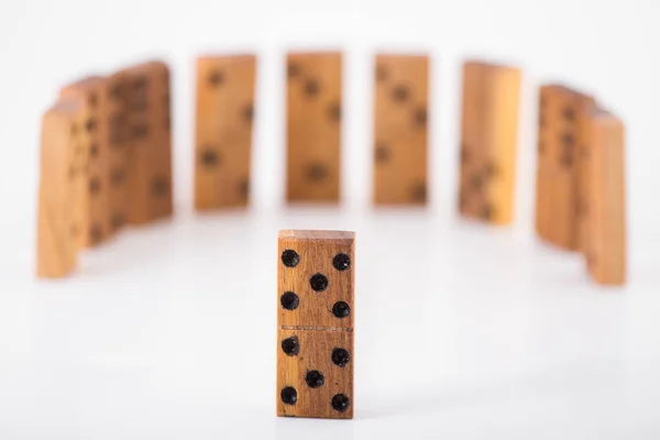 Domino i trä — Stockfoto