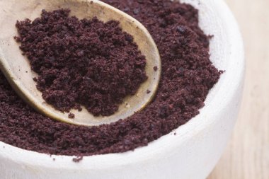 Acai toz Amazon meyve ahşap kapsayıcı