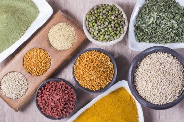  Süper gıdalar tablo koleksiyonu olarak düzenlenen