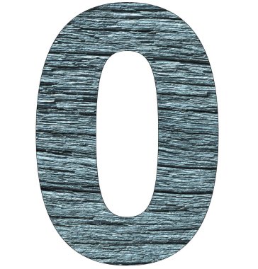 0 numara ahşap arkaplanda mavi tonda