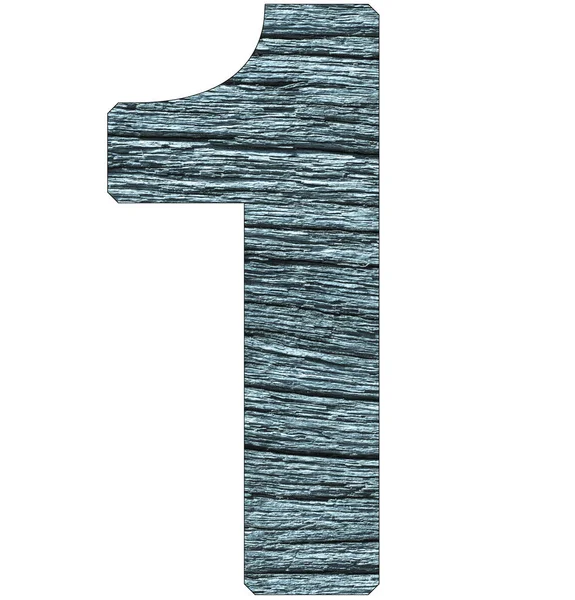 Number Wooden Background Blue Tone — Stock Photo, Image