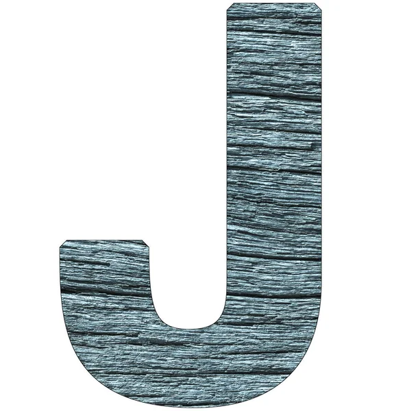 Lettera Dell Alfabeto Con Trama Legno Colore Blu — Foto Stock