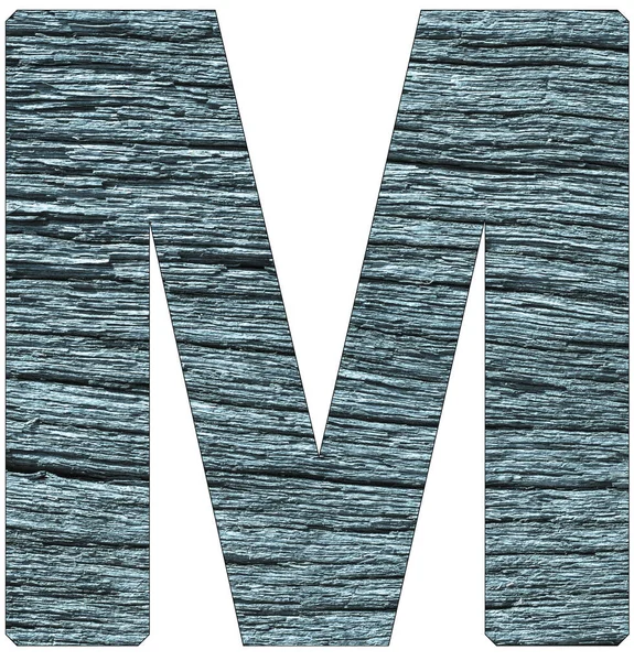 Carta Alfabeto Com Textura Madeira Cor Azul — Fotografia de Stock