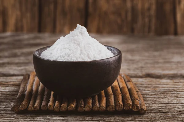 Bakpoeder Houten Ondergrond Ruimte Voor Tekst — Stockfoto