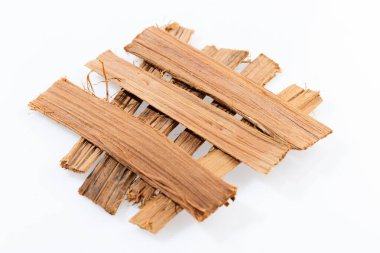 Şifalı bitkinin kabuğu kedi pençesi uncaria tomentosa, beyaz üzerinde