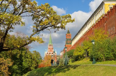 Sonbahar güneşli gün, Moskova, Rusya Moskova Kremlin görünümünü