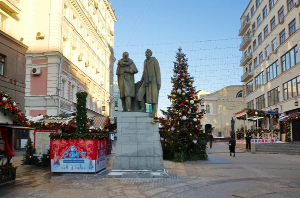 Decoración navideña Kamergersky lane, Moscú, Rusia —  Fotos de Stock