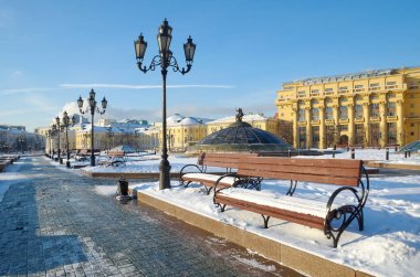 Kış görünümü modacı Meydanı, Moskova, Rusya Federasyonu