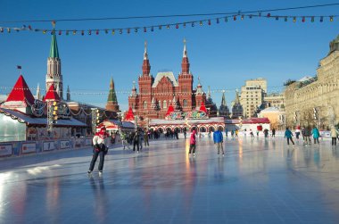 Moskova, Rusya'nın merkezinde Rink buz